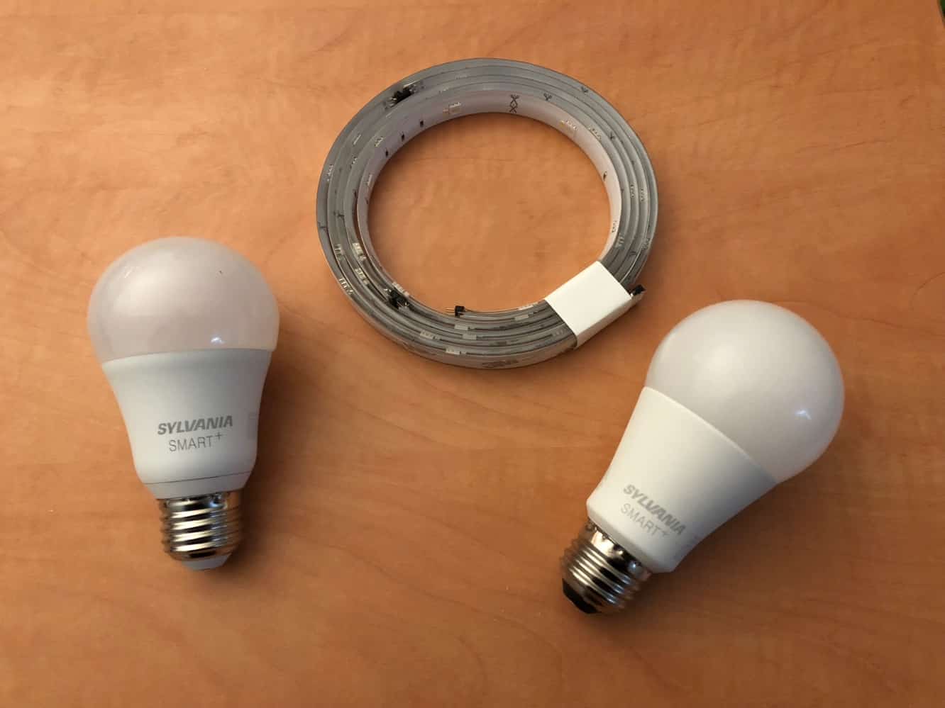 Bewertung: Sylvania Smart+ weiche weiße LED-Glühbirne, vollfarbige LED-Glühbirne + vollfarbiger LED-Flexstreifen