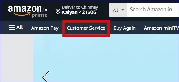 select customer service on amazon website