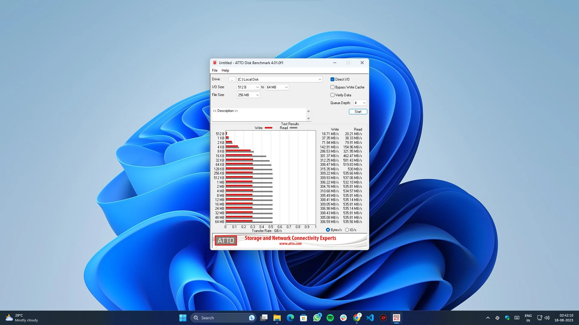 best disk speed test apps- atto disk benchmark