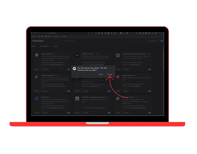 add techpp app to the chrome