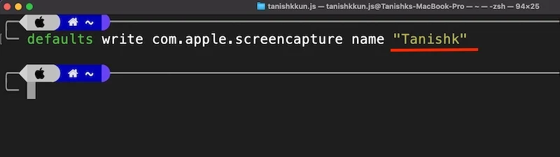 command to change the name of screenshots