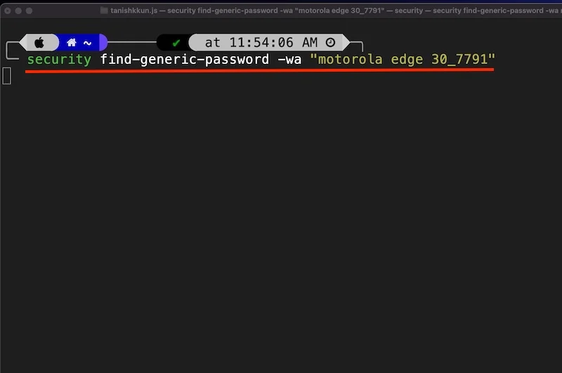 macos terminal command to get all the wifi passwords