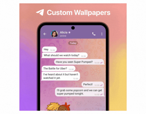 set custom wallpaper in the telegram app