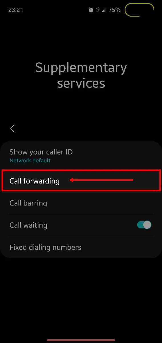 open call forwarding in samsung dialer