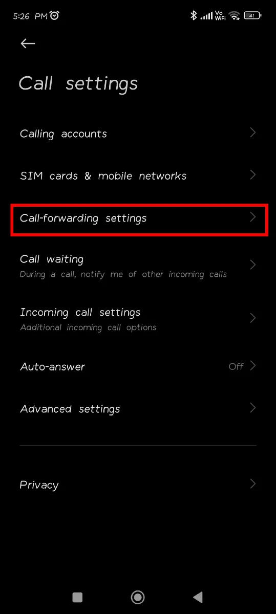 open call forwarding in miui dialer