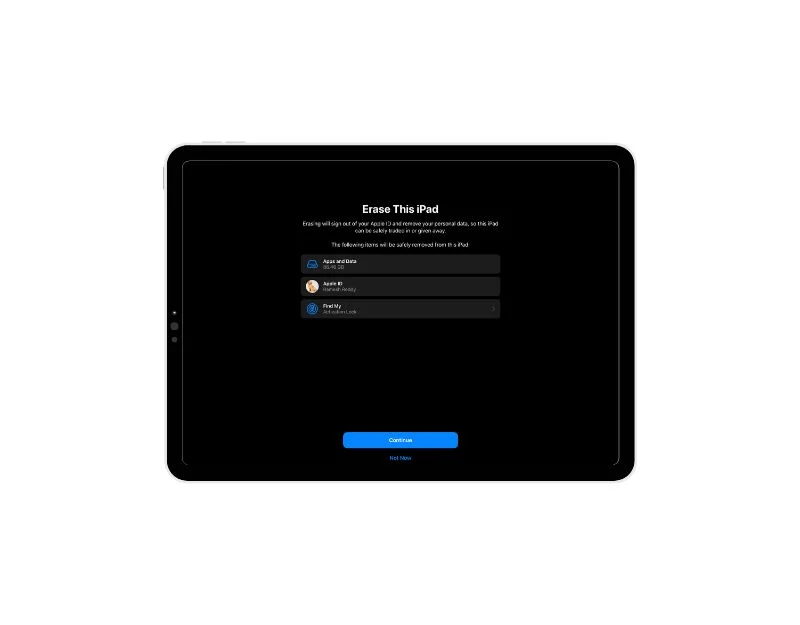 factory reset ipad