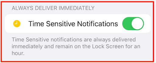 Time Sensitive Notifications