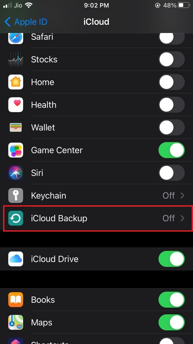 backup icloud