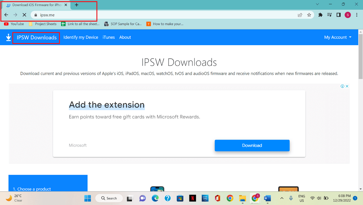 Téléchargement IPSW