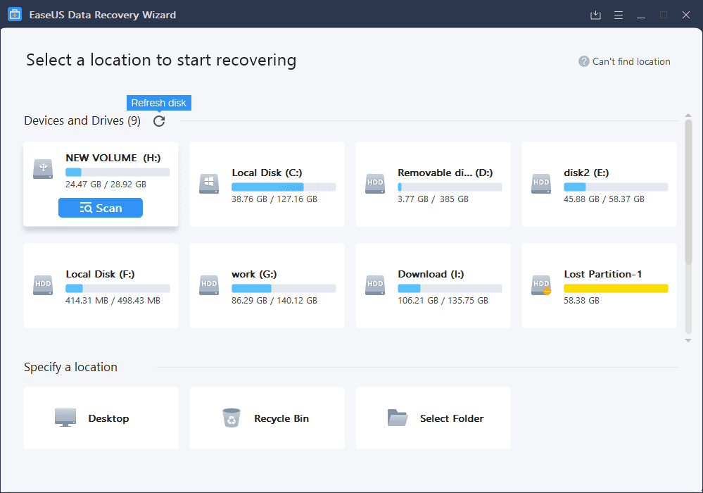 Asistente de recuperación de datos de EaseUS