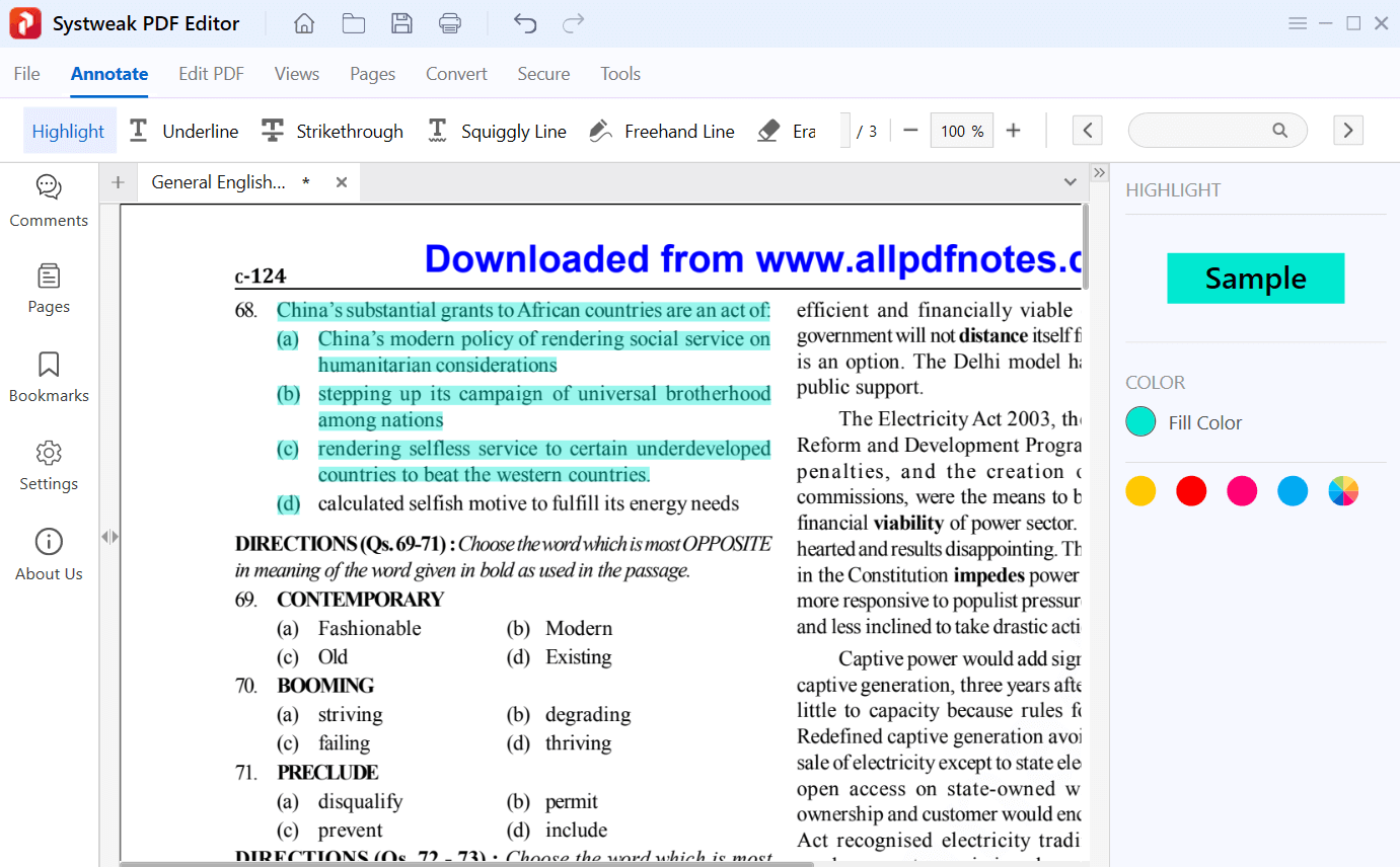 Aranjați pagina pdf