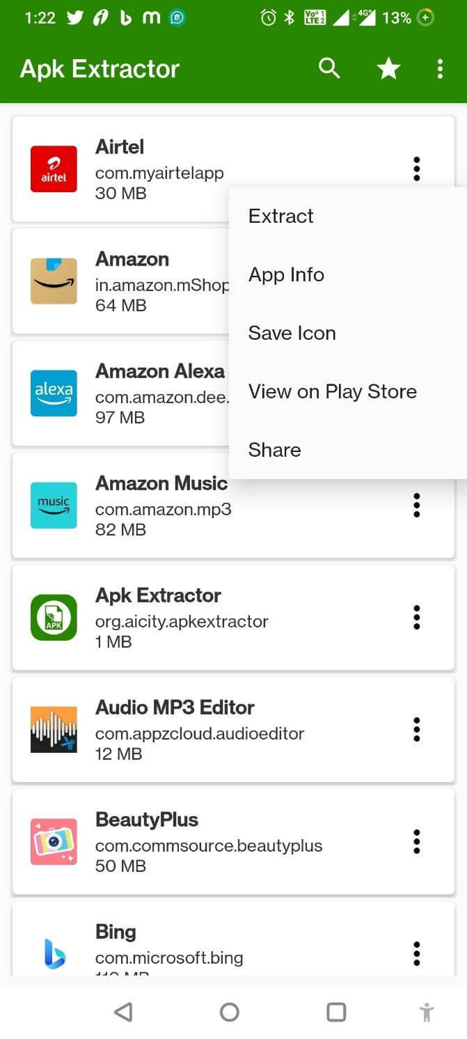 Aplicación Extractor de APK