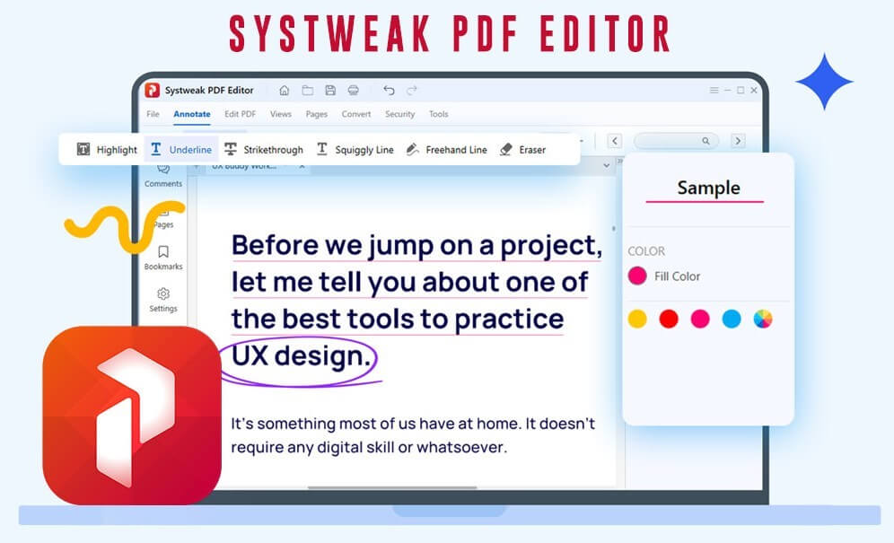 คอนโซลตัวแก้ไข PDF systweak