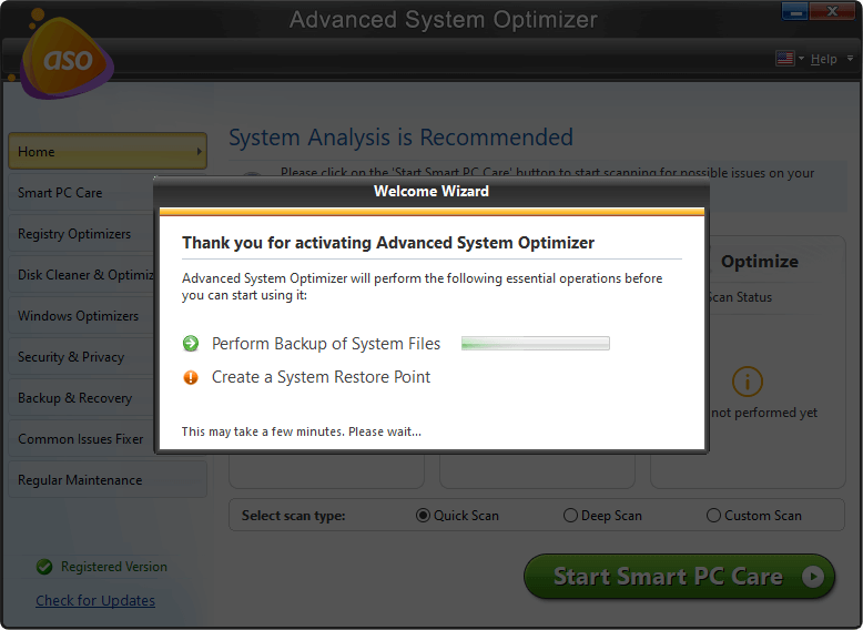 Zaawansowany optymalizator systemu - Skanuj