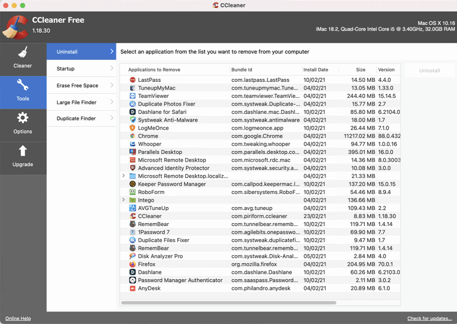 CCleaner dla Maca