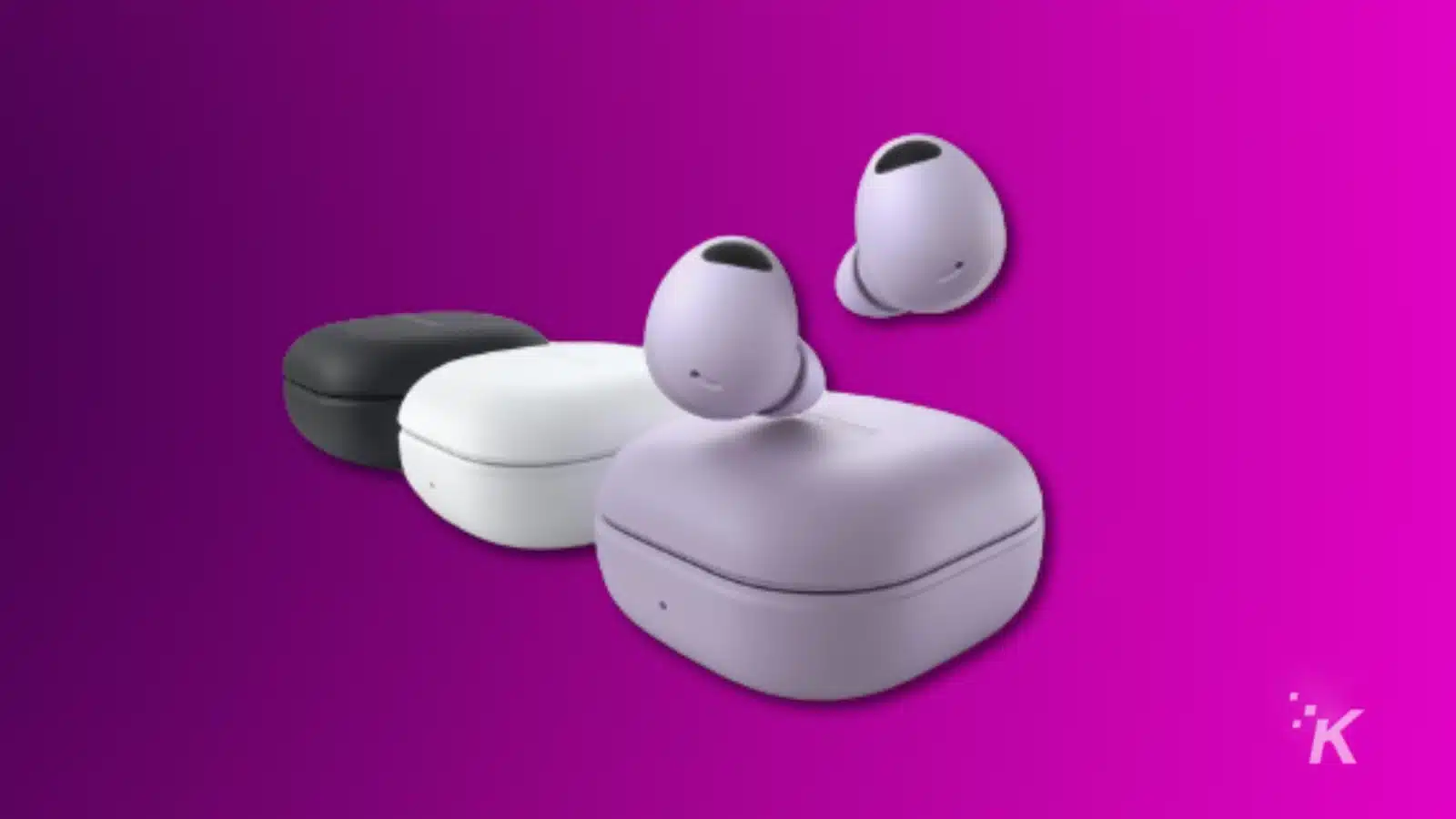 Galaxy buds pro 2 in black, white and purple colors