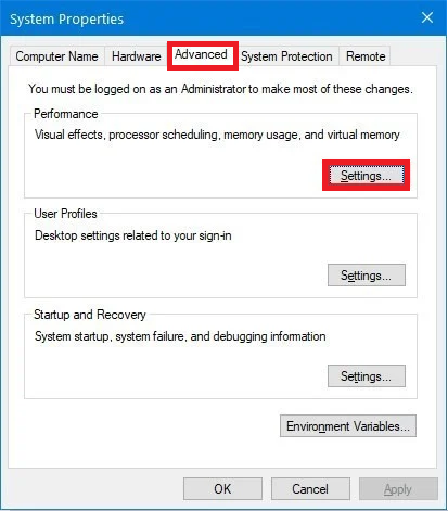 Window system properties