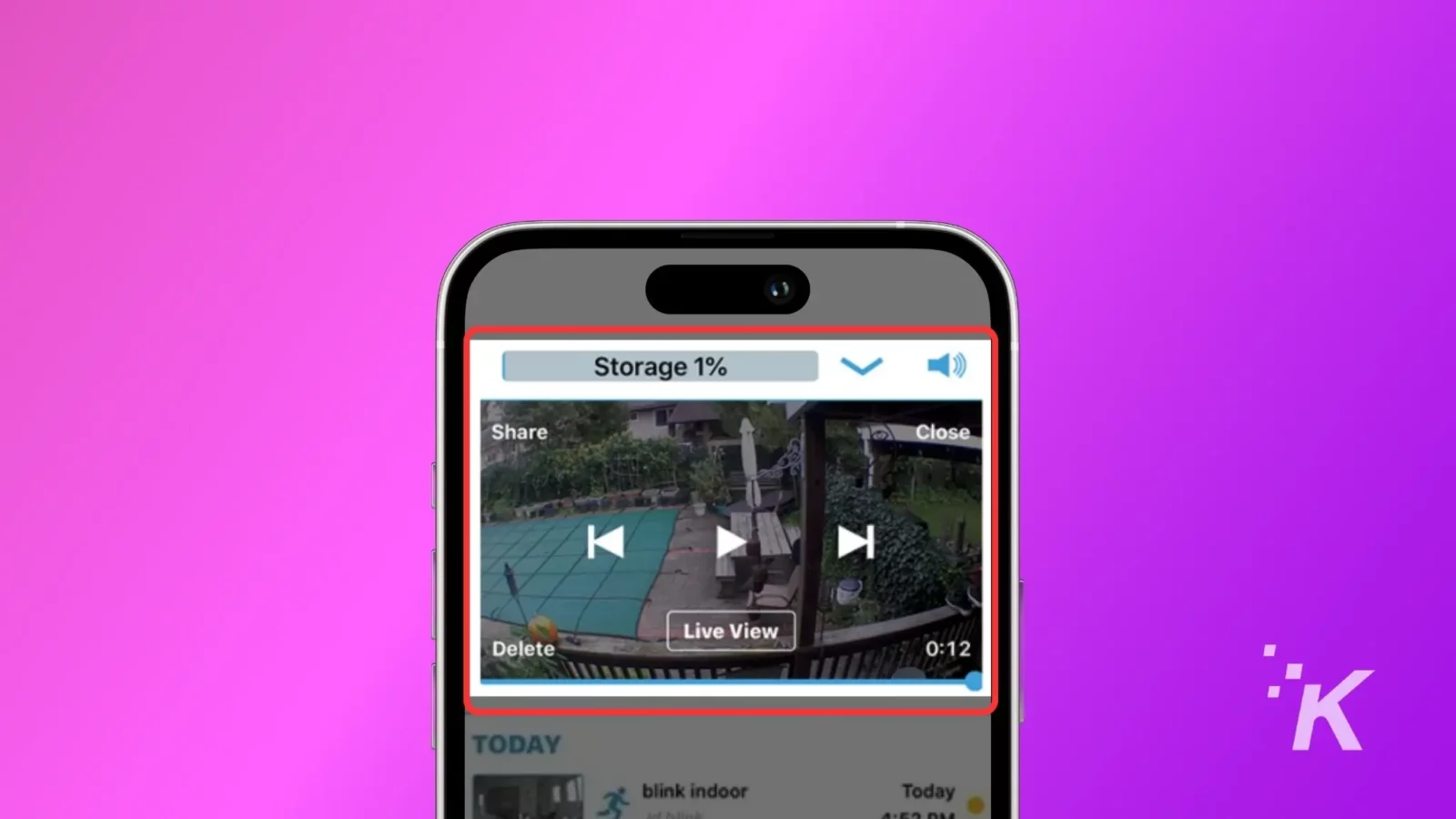 Now tap on the video player to bring up the actions