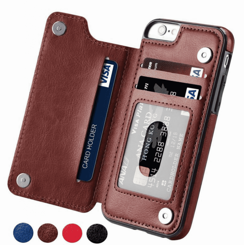 Étui portefeuille à rabat en cuir PU pour iPhone 11 Pro
