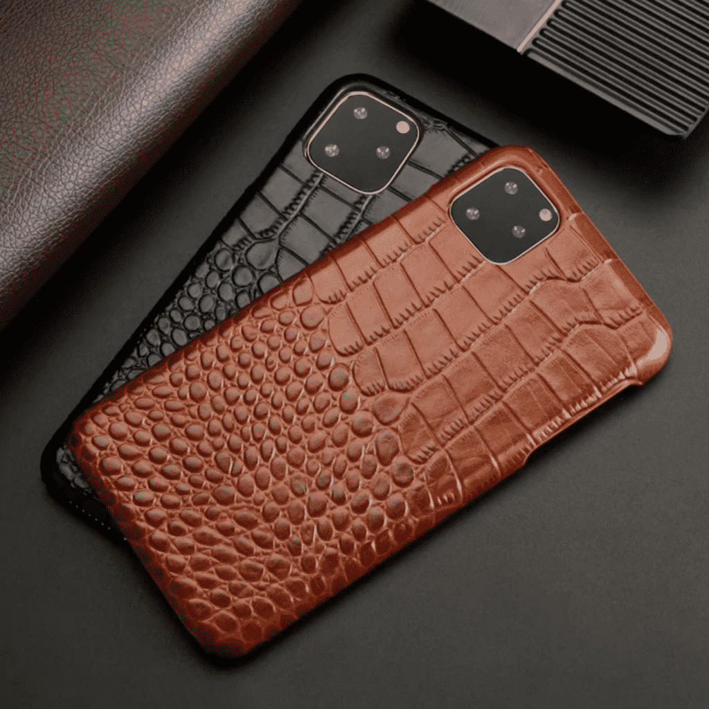 Étui en cuir grainé de crocodile pour iPhone 11 Pro