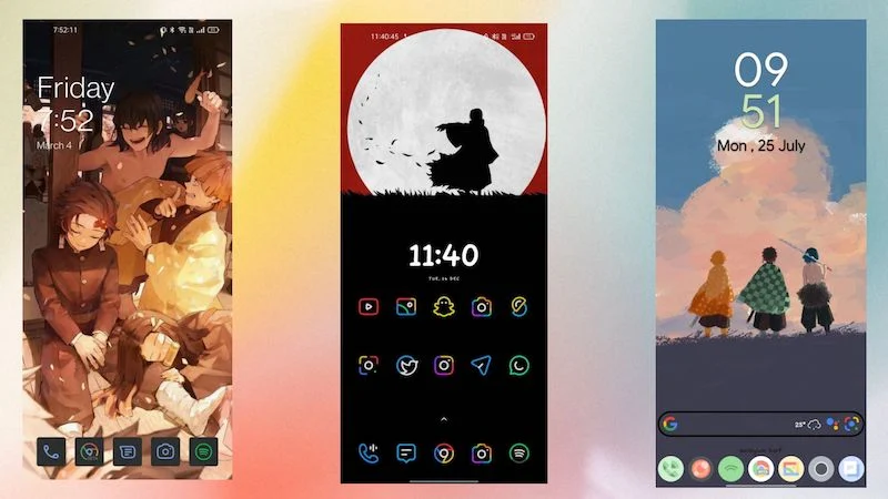 show casing right wallpapers with right icon packs