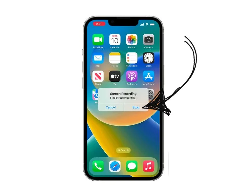 how to stop recording on iphone
