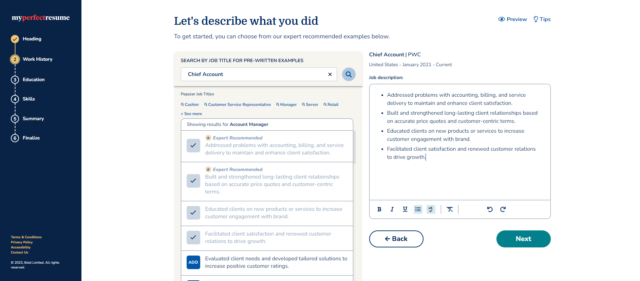 test di curriculum perfetto 1