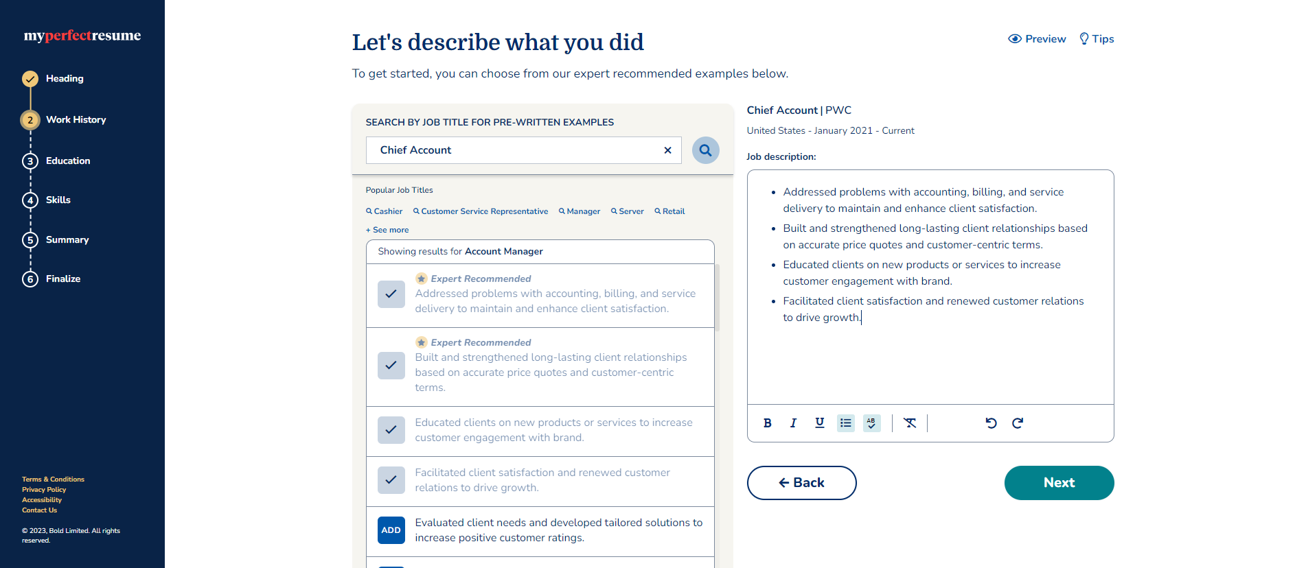 test di curriculum perfetto 1