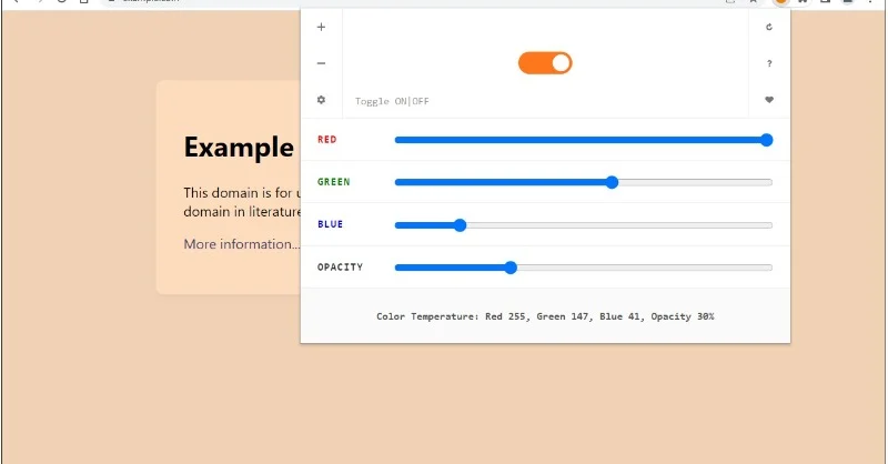 color temperature change lux extension