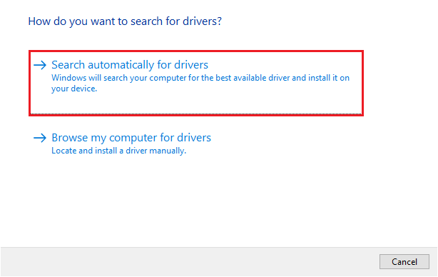 Search Automatically for Updated Driver Software