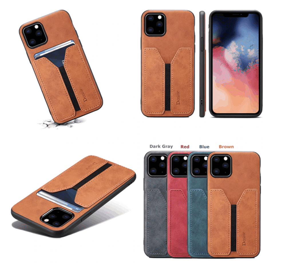 iPhone 11 için Deluxe Deri Kartlık Kılıf