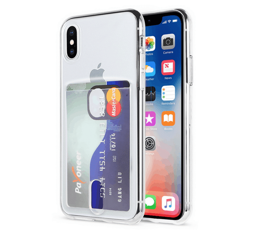 iPhone 11 için Şeffaf Yumuşak TPU Kartlık Kılıf