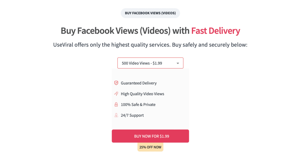 UseViral sells Facebook Views