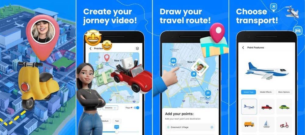 best apps to create awesome animated travel route map
