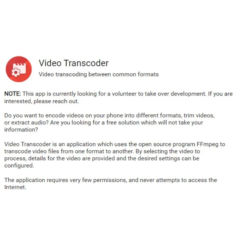 video transcoder application for android