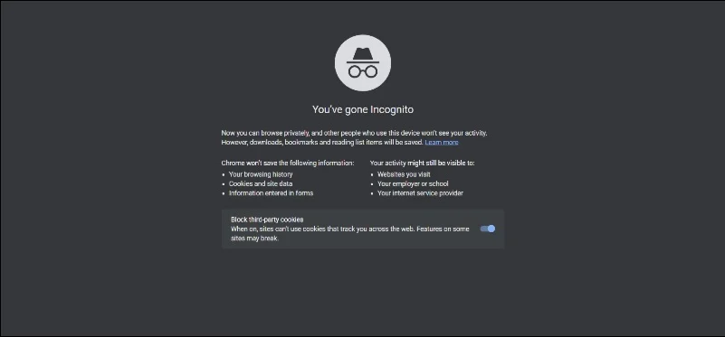 image showing google chrome incognito