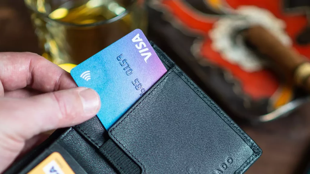 Credit card in wallet