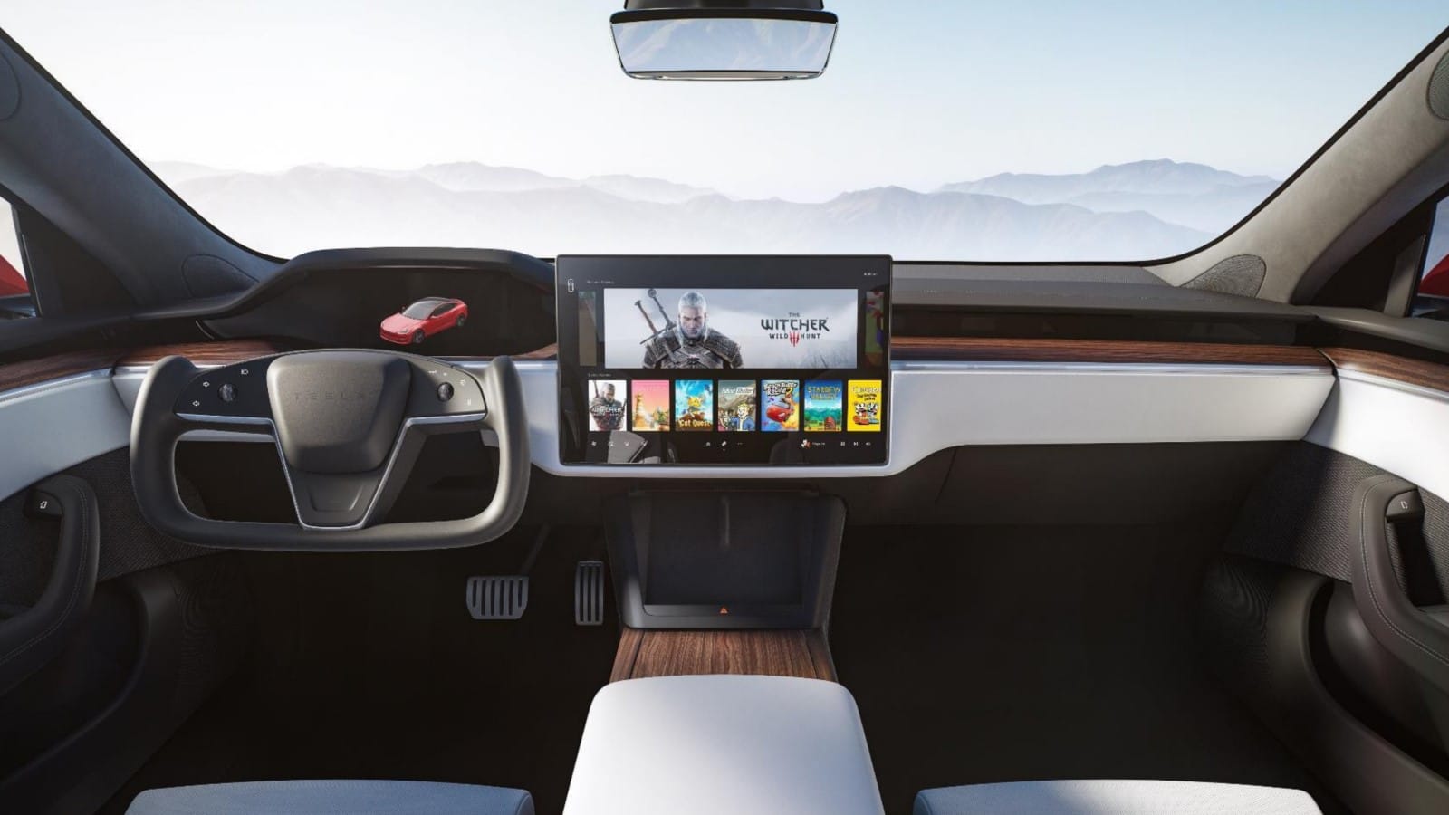 Interior sedan model tesla s didesain ulang