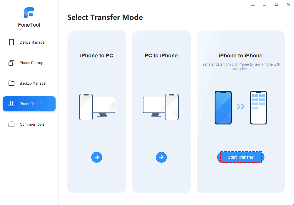 iPhone から iPhone への転送