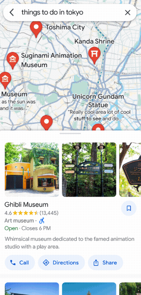 Google Maps-Bilder Aktivitäten in Tokio