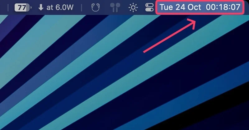 click on date/time to reveal notification center