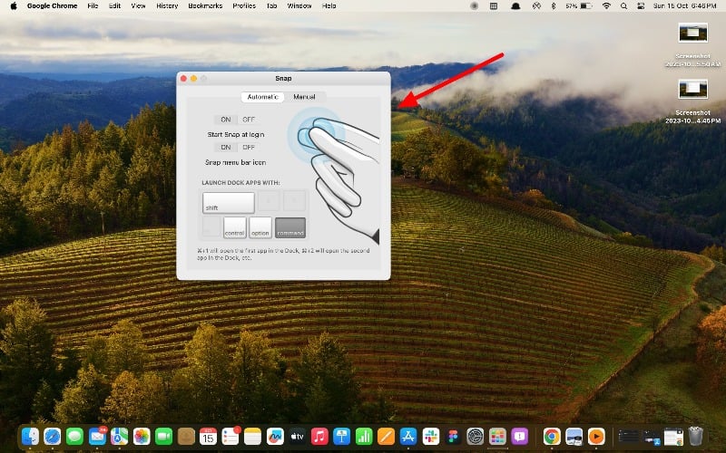 snap launcher on macos