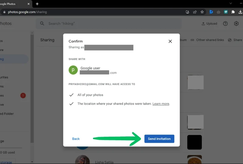 merging google photos accounts by sharing as partner in pc 4