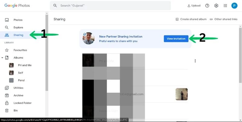 merging google photos accounts by sharing as partner in pc 5
