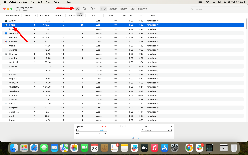 kill finder processes on mac