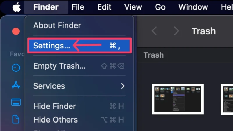 finder settings