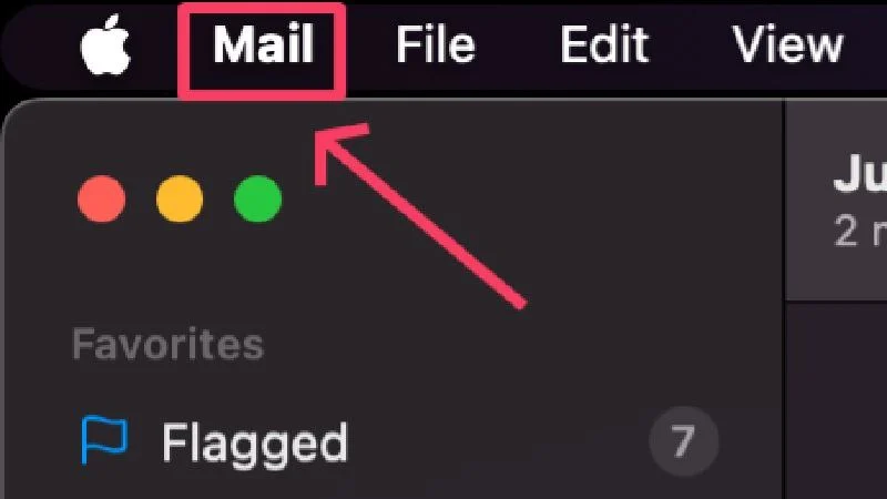 select mail from menu bar