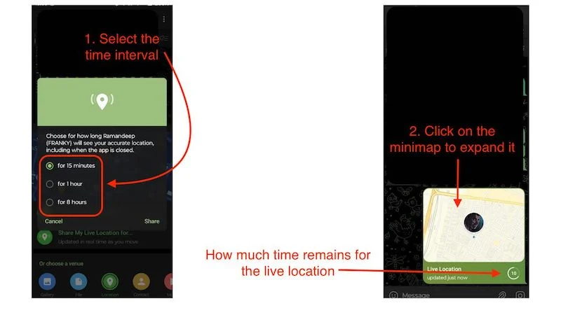 slect time interval and use the mini map