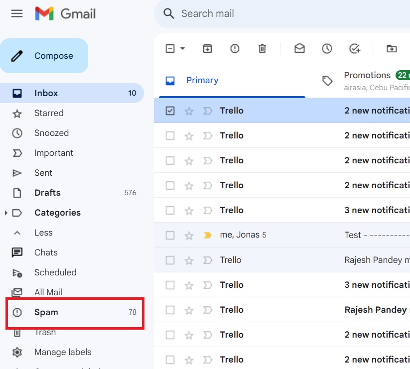 Spam Gmail