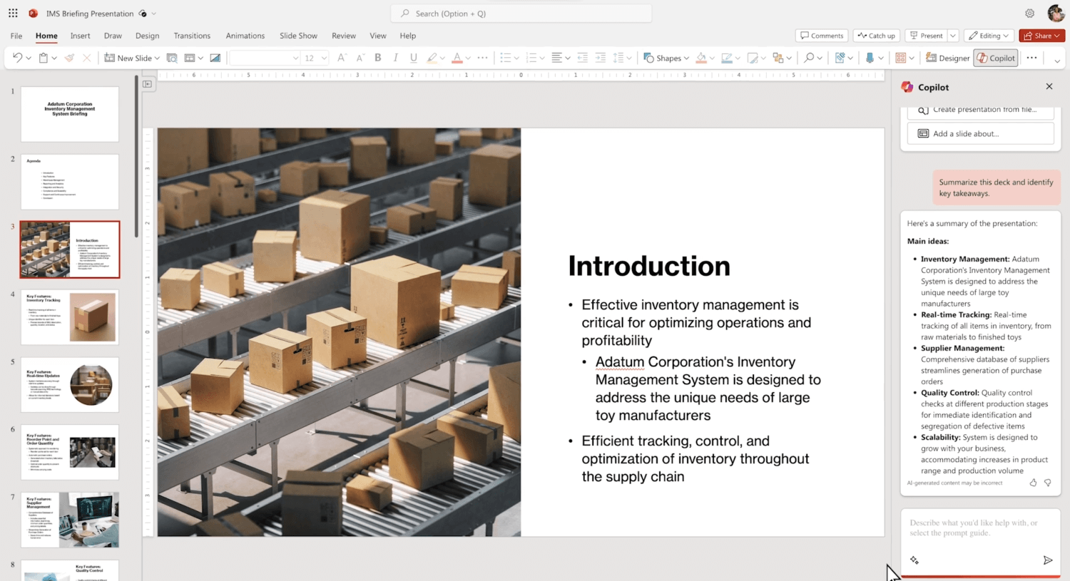 Microsoft Copilot în PowerPoint